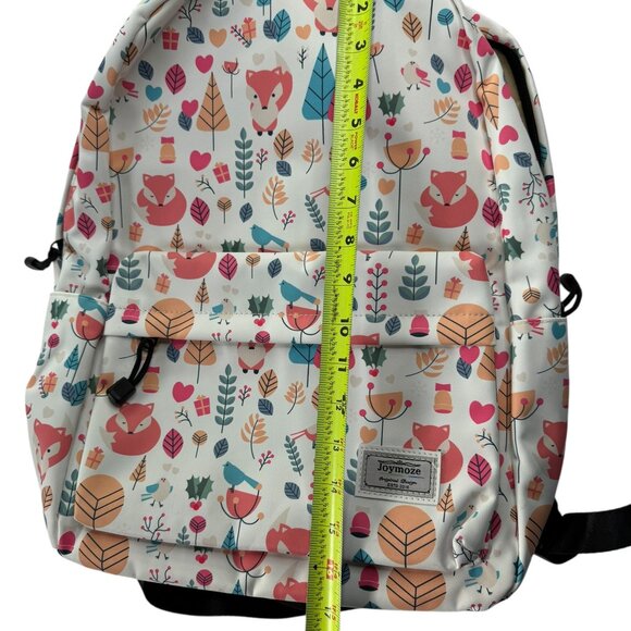 New NWT Backpack, Fox Bird Leaf Design.  Joymoze Brand White / Pink main image 4